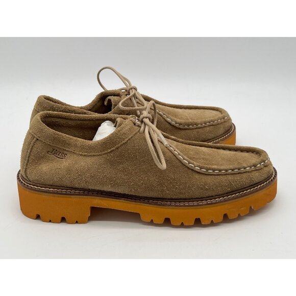 G.H. Bass Womens Size 6M Hairy Suede Lug Sole Moc Toe Shoes In Tan - Picture 5 of 12